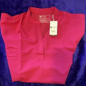 Figs Magenta Scrub Top